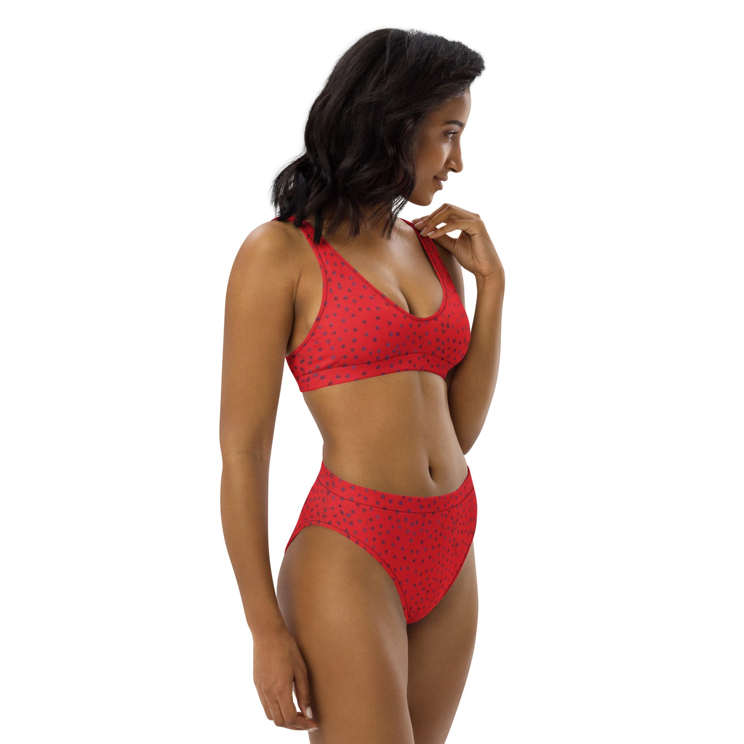 Coral Goddess - Recycled high-waisted bikini